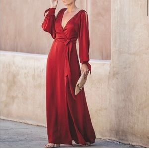 Vici NWOT Silk Wrap Maxi Dress